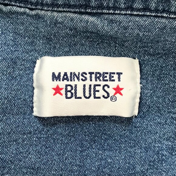 Vintage 90s Grunge Indie Casual Oversized Mid Wash Denim Utility Jacket / L - Picture 7 of 7